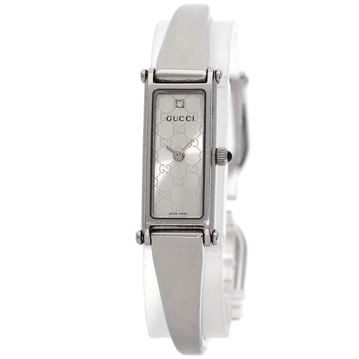 GUCCI GG square face bangle Watches 1500L Stainless Steel/Stainless Steel Ladies