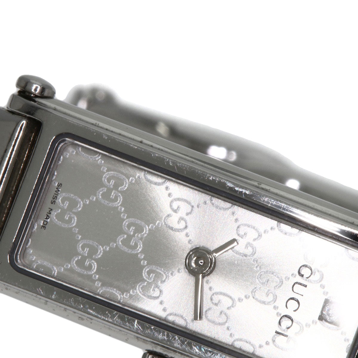 GUCCI GG square face bangle Watches 1500L Stainless Steel/Stainless Steel Ladies