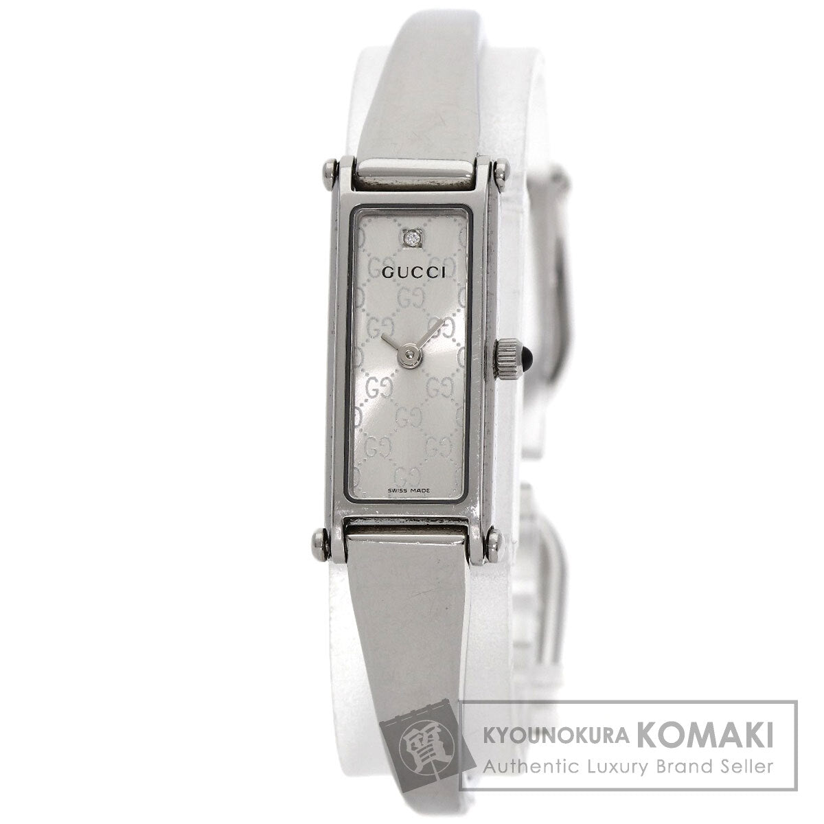 GUCCI GG square face bangle Watches 1500L Stainless Steel/Stainless Steel Ladies