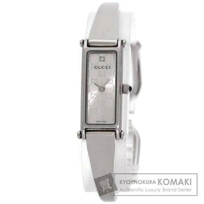 GUCCI GG square face bangle Watches 1500L Stainless Steel/Stainless Steel Ladies