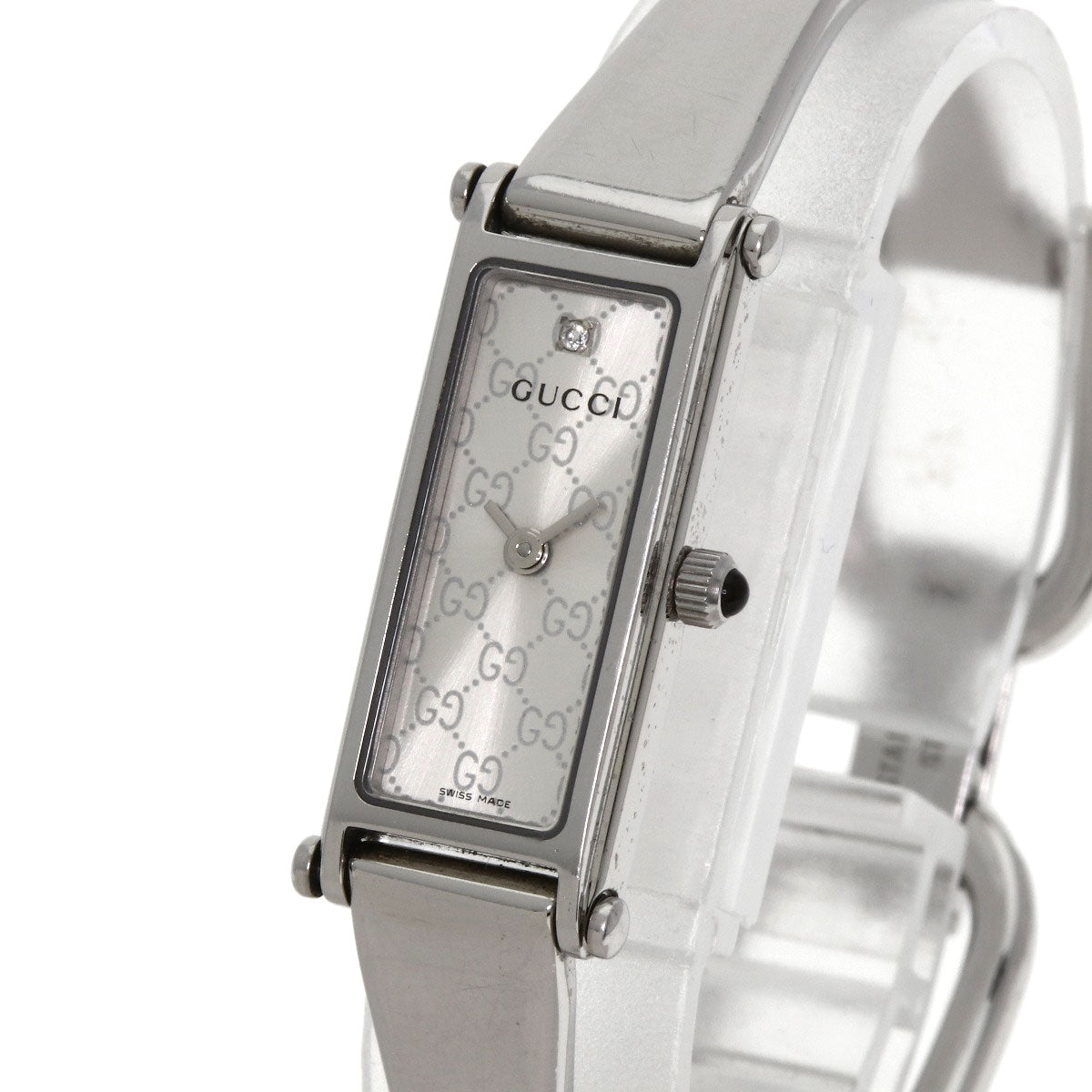 GUCCI GG square face bangle Watches 1500L Stainless Steel/Stainless Steel Ladies