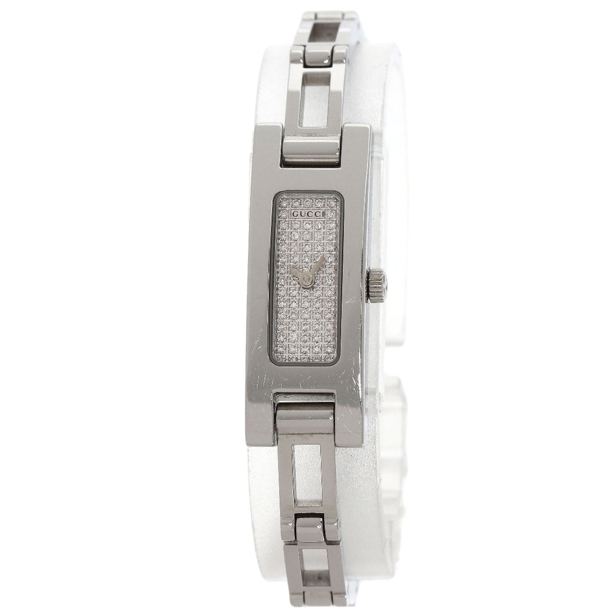 GUCCI Square face dial Diamond Watches 3900L Stainless Steel/Stainless Steel Ladies