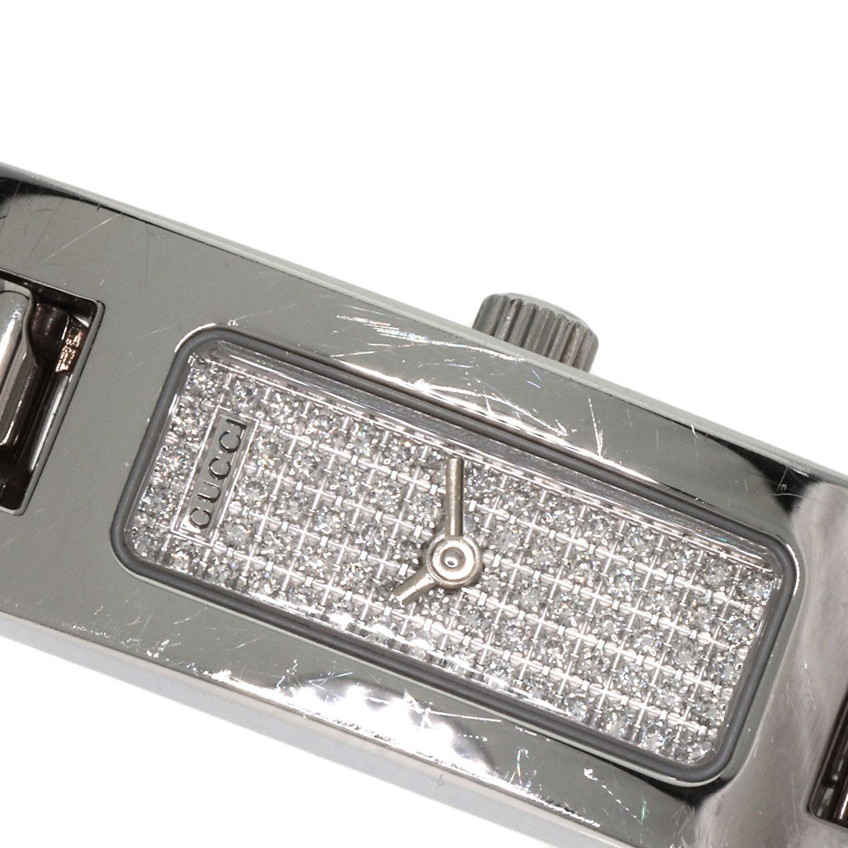 GUCCI Square face dial Diamond Watches 3900L Stainless Steel/Stainless Steel Ladies