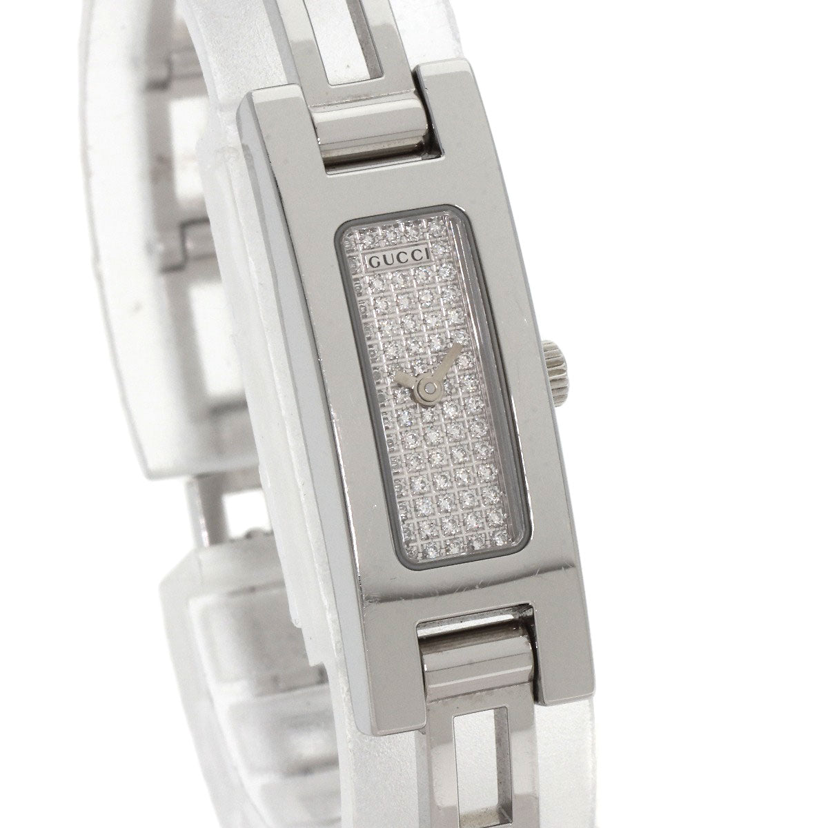 GUCCI Square face dial Diamond Watches 3900L Stainless Steel/Stainless Steel Ladies
