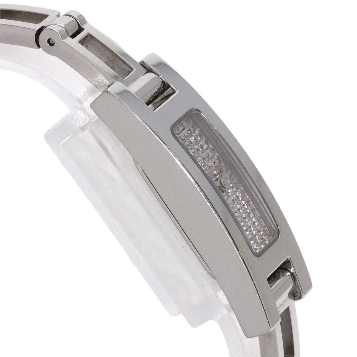 GUCCI Square face dial Diamond Watches 3900L Stainless Steel/Stainless Steel Ladies