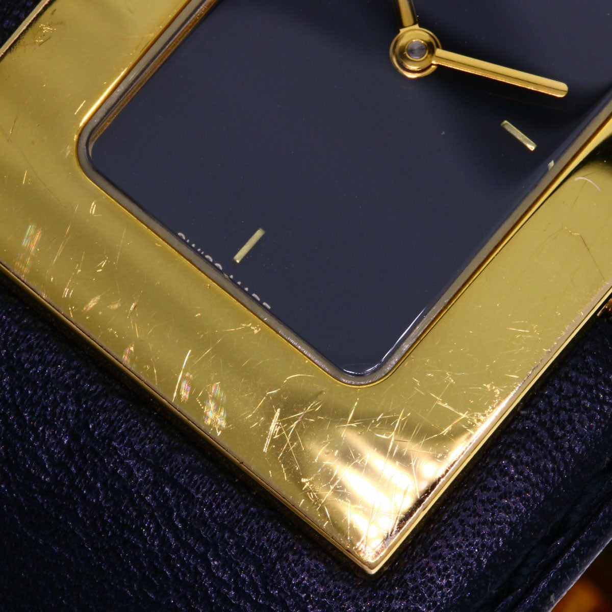 GUCCI Square face Watches 7800L Gold Plated/Leather Ladies