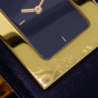 GUCCI Square face Watches 7800L Gold Plated/Leather Ladies