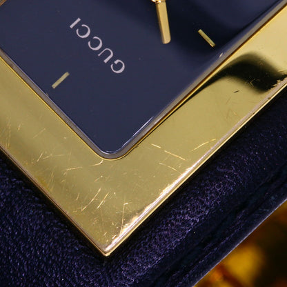 GUCCI Square face Watches 7800L Gold Plated/Leather Ladies