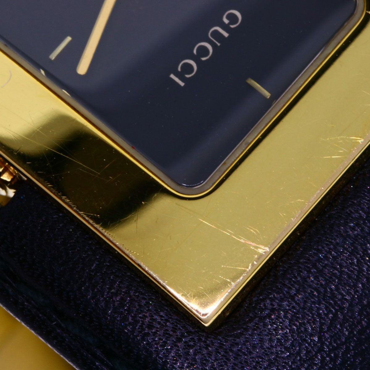 GUCCI Square face Watches 7800L Gold Plated/Leather Ladies