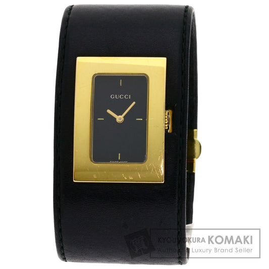 GUCCI Square face Watches 7800L Gold Plated/Leather Ladies