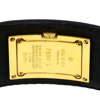 GUCCI Square face Watches 7800L Gold Plated/Leather Ladies