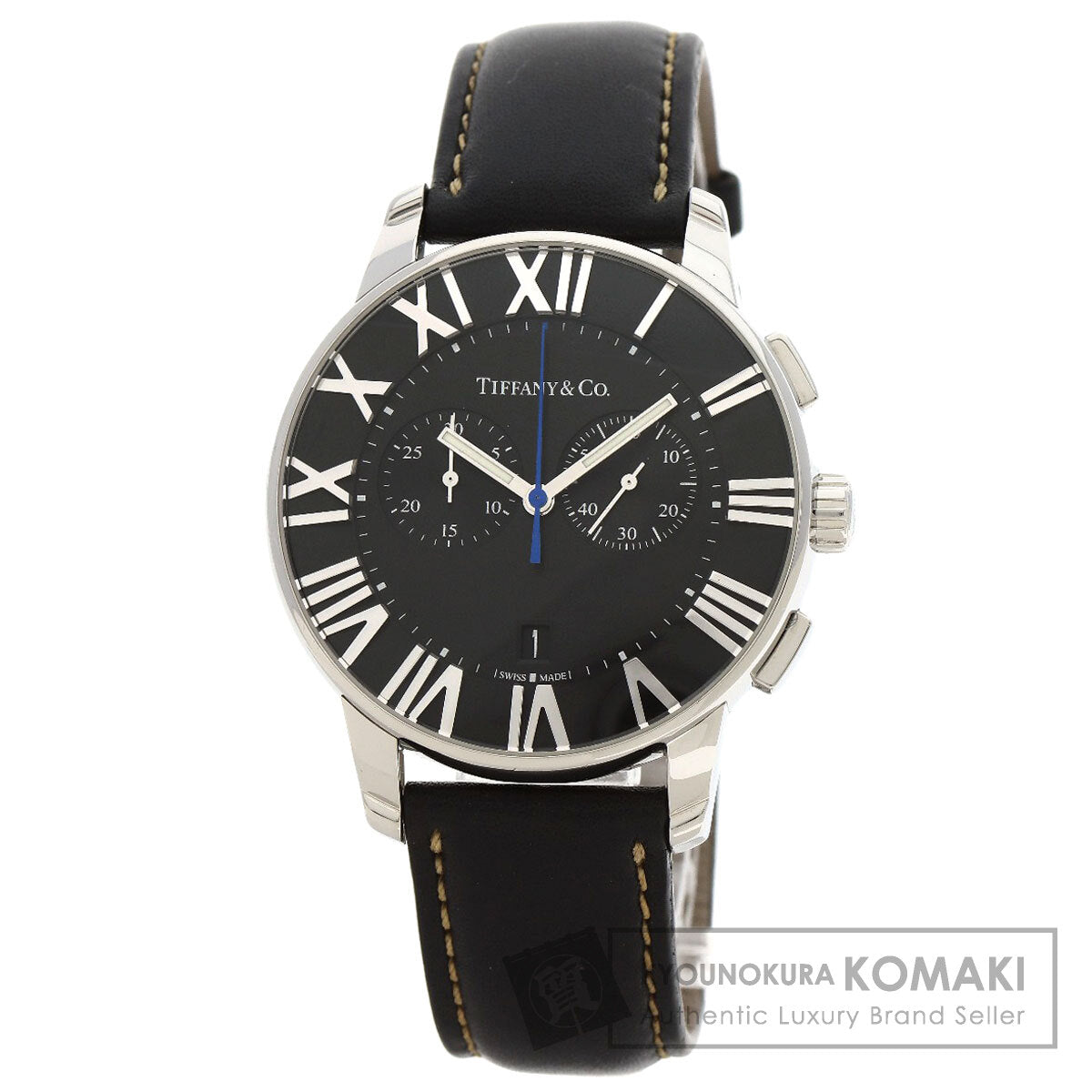 TIFFANY&Co. Atlas Dome Chronograph Watches Stainless Steel/Leather mens