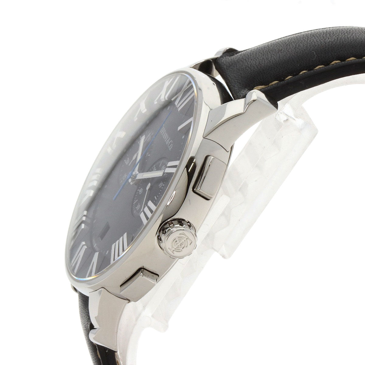 TIFFANY&Co. Atlas Dome Chronograph Watches Stainless Steel/Leather mens