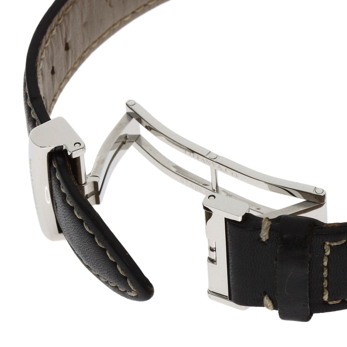 TIFFANY&Co. Atlas Dome Chronograph Watches Stainless Steel/Leather mens