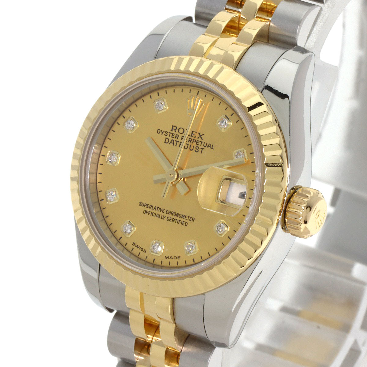 ROLEX DATEJUST 10P Diamond Watches 179173NG Stainless Steel/SSxK18YG Ladies