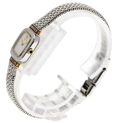 SEIKO CREDOR Square Face Diamond Watches 1E70-5130 Stainless Steel/SSxK18YG Ladies