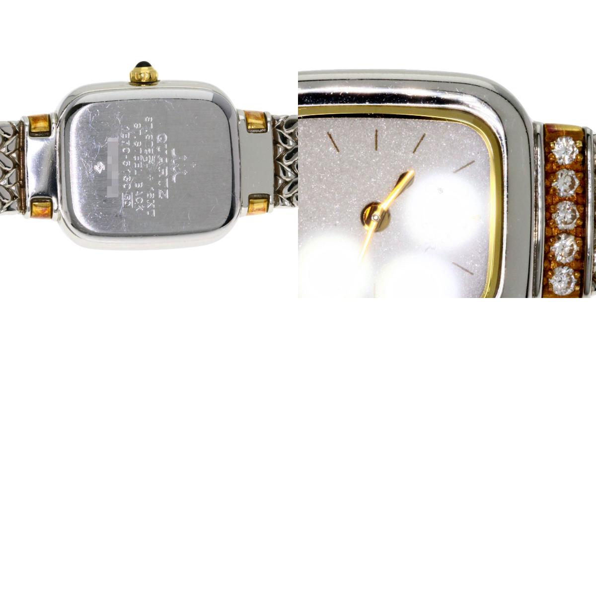 SEIKO CREDOR Square Face Diamond Watches 1E70-5130 Stainless Steel/SSxK18YG Ladies