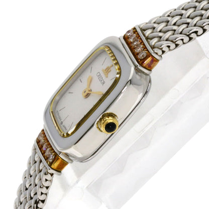 SEIKO CREDOR Square Face Diamond Watches 1E70-5130 Stainless Steel/SSxK18YG Ladies
