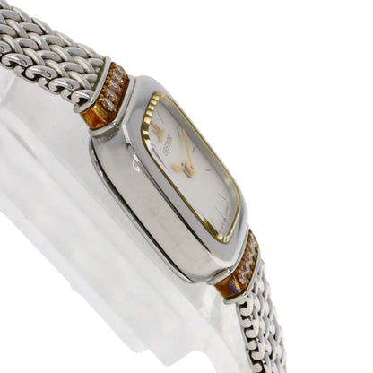 SEIKO CREDOR Square Face Diamond Watches 1E70-5130 Stainless Steel/SSxK18YG Ladies