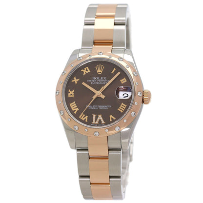 ROLEX Datejust 31 Chocolate Dial VI Diamond Watches 178341 Stainless Steel/SSxEver Rose Goal Boys
