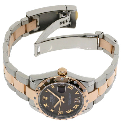 ROLEX Datejust 31 Chocolate Dial VI Diamond Watches 178341 Stainless Steel/SSxEver Rose Goal Boys