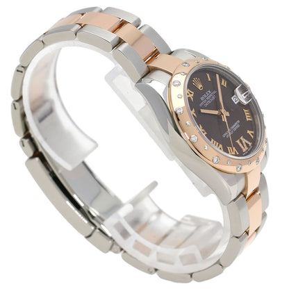 ROLEX Datejust 31 Chocolate Dial VI Diamond Watches 178341 Stainless Steel/SSxEver Rose Goal Boys