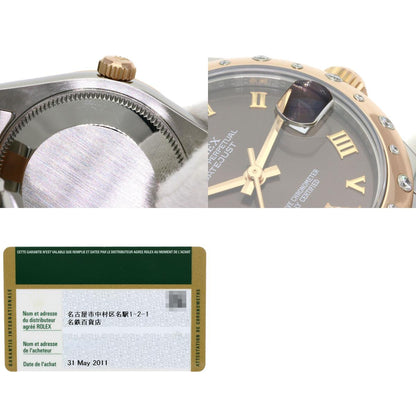 ROLEX Datejust 31 Chocolate Dial VI Diamond Watches 178341 Stainless Steel/SSxEver Rose Goal Boys