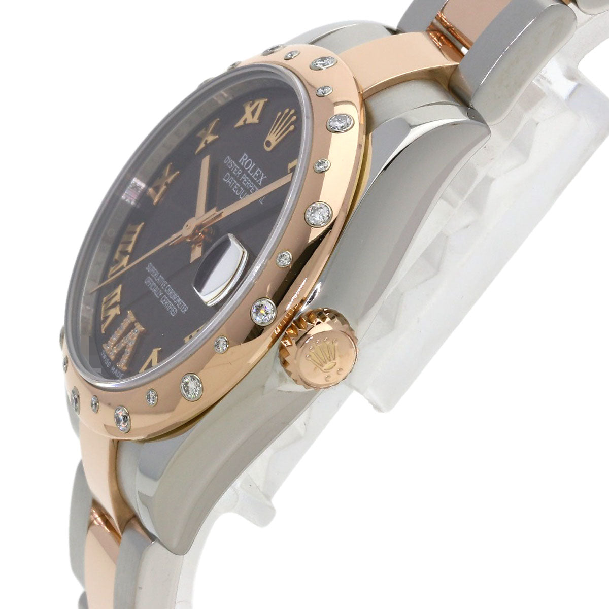 ROLEX Datejust 31 Chocolate Dial VI Diamond Watches 178341 Stainless Steel/SSxEver Rose Goal Boys