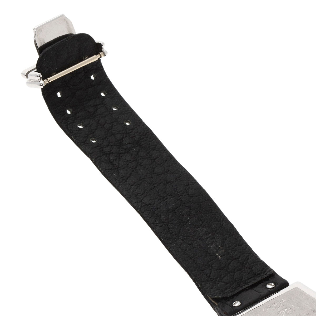 CHANEL Mademoiselle DiamondBezel Watches H0106 K18 White Gold/Leather Ladies