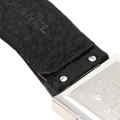 CHANEL Mademoiselle DiamondBezel Watches H0106 K18 White Gold/Leather Ladies