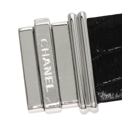 CHANEL Mademoiselle DiamondBezel Watches H0106 K18 White Gold/Leather Ladies