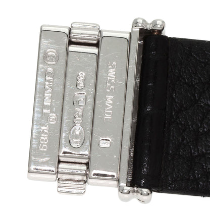 CHANEL Mademoiselle DiamondBezel Watches H0106 K18 White Gold/Leather Ladies