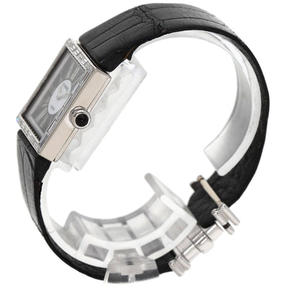 CHANEL Mademoiselle DiamondBezel Watches H0106 K18 White Gold/Leather Ladies