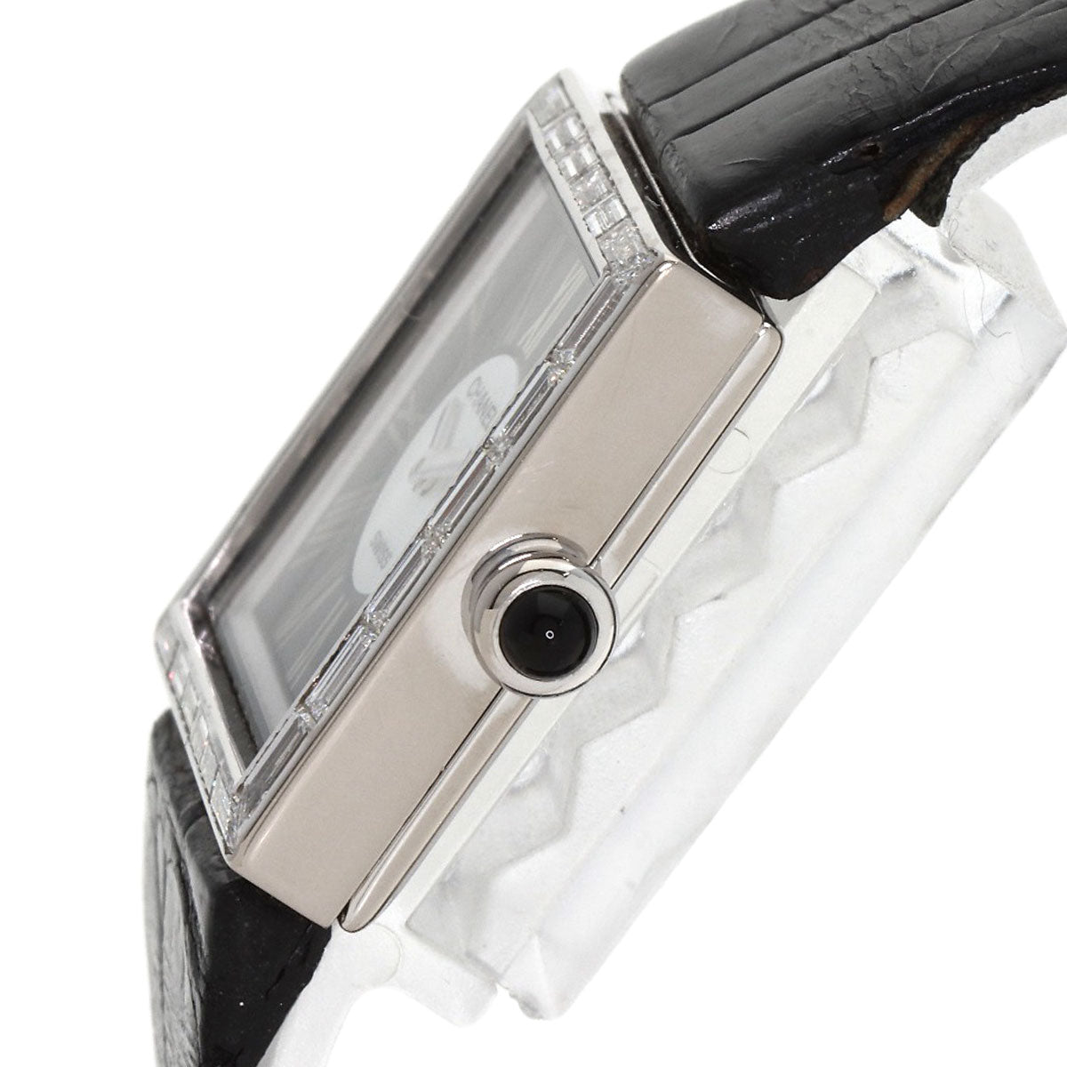 CHANEL Mademoiselle DiamondBezel Watches H0106 K18 White Gold/Leather Ladies