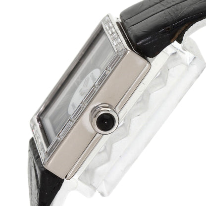 CHANEL Mademoiselle DiamondBezel Watches H0106 K18 White Gold/Leather Ladies