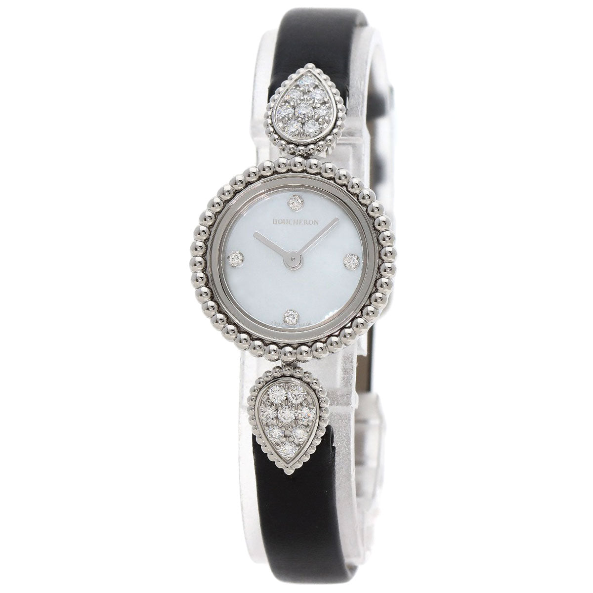 Boucheron Serpent Boheme Diamond Watches WA015701 Stainless Steel/Leather Ladies