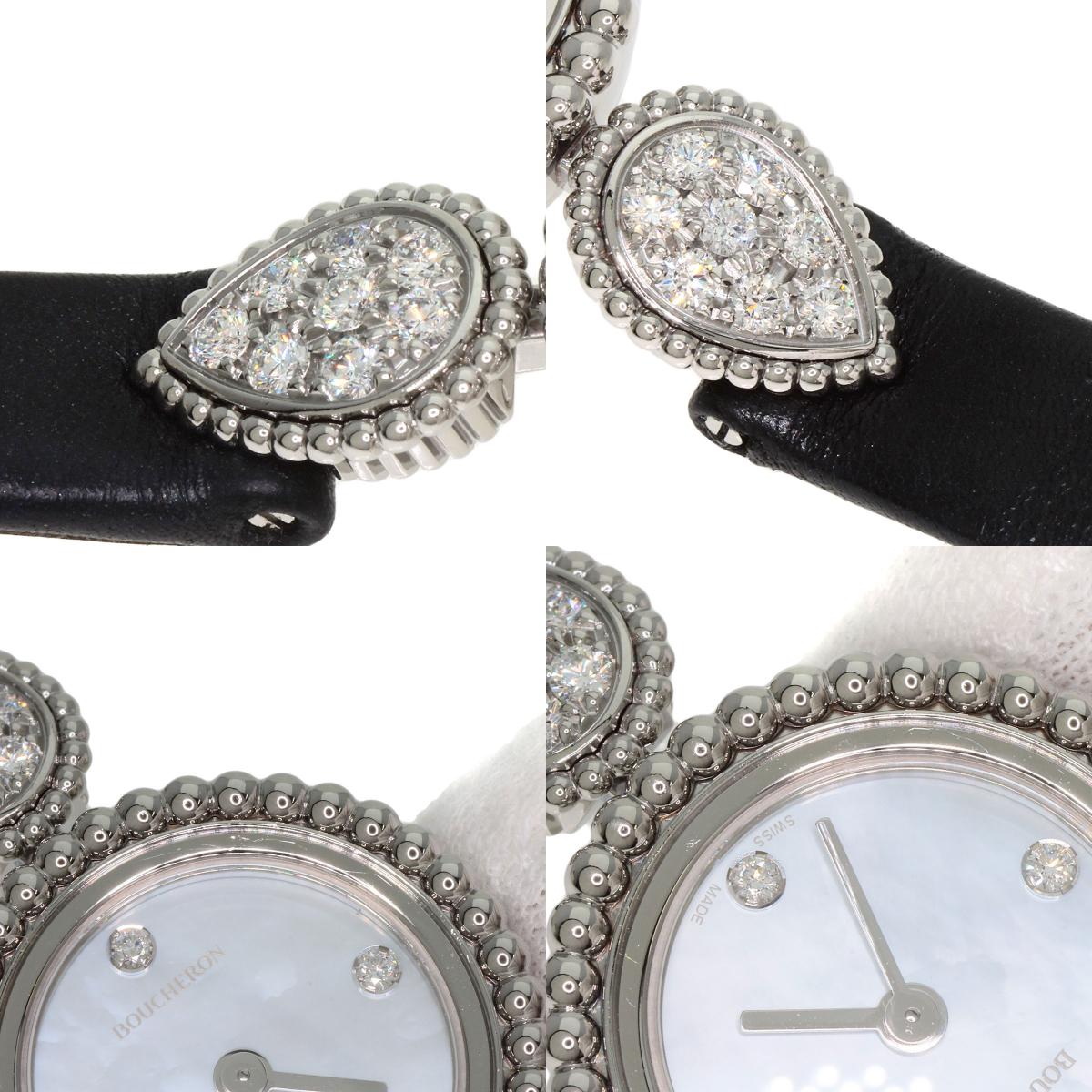Boucheron Serpent Boheme Diamond Watches WA015701 Stainless Steel/Leather Ladies