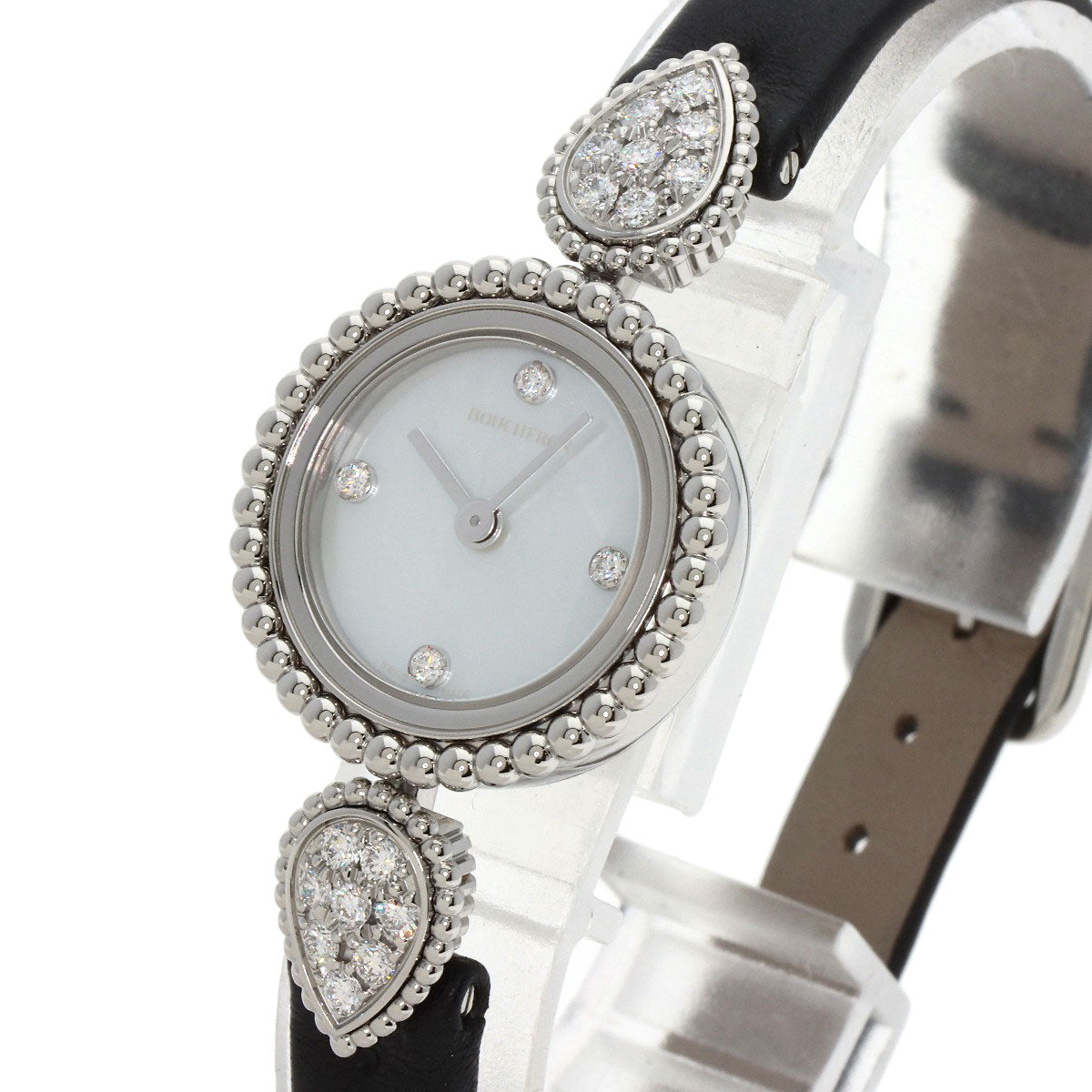 Boucheron Serpent Boheme Diamond Watches WA015701 Stainless Steel/Leather Ladies