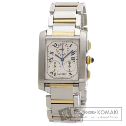 CARTIER Tank Française Chrono Reflex Watches W51004Q4 Stainless Steel/SSxK18YG mens