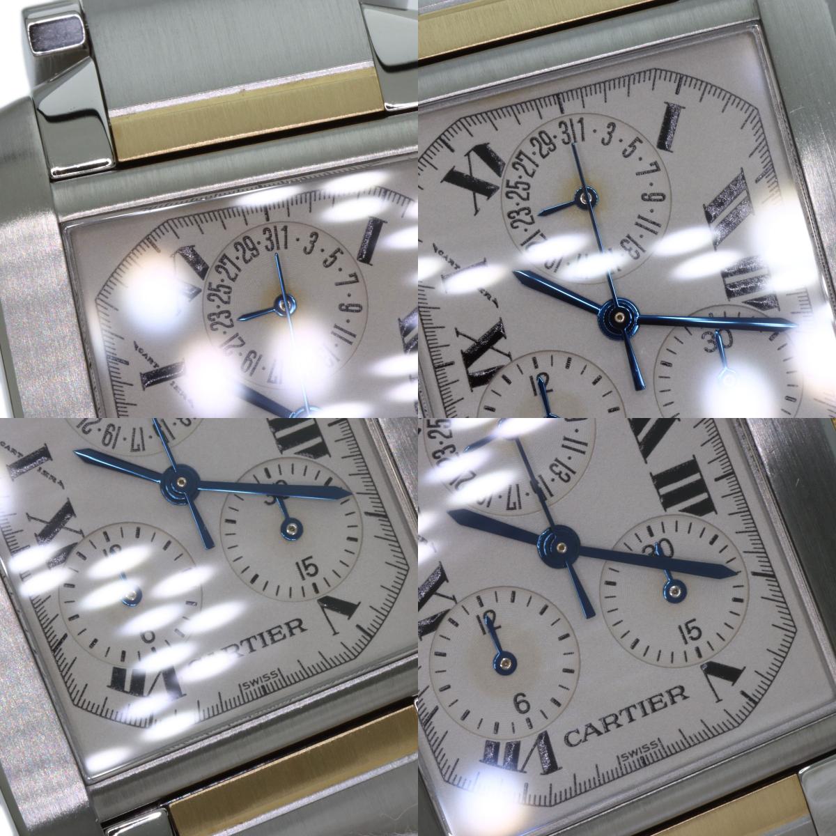 CARTIER Tank Française Chrono Reflex Watches W51004Q4 Stainless Steel/SSxK18YG mens