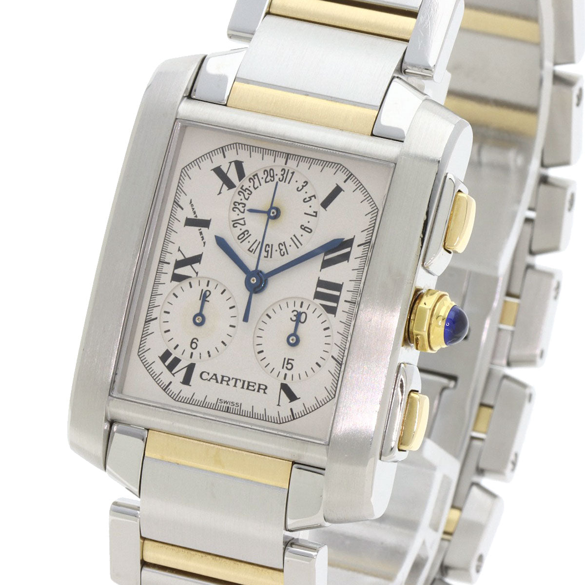 CARTIER Tank Française Chrono Reflex Watches W51004Q4 Stainless Steel/SSxK18YG mens