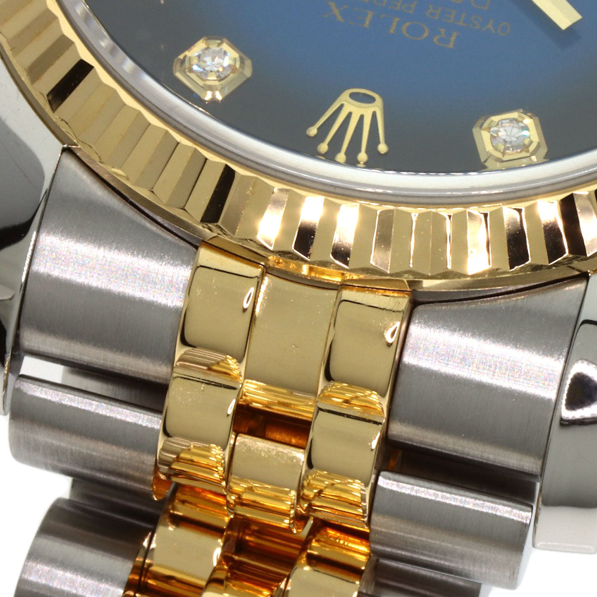 ROLEX Datejust 10P Diamond Blue Gradation Watches 116233G Stainless Steel/SSxK18YG mens