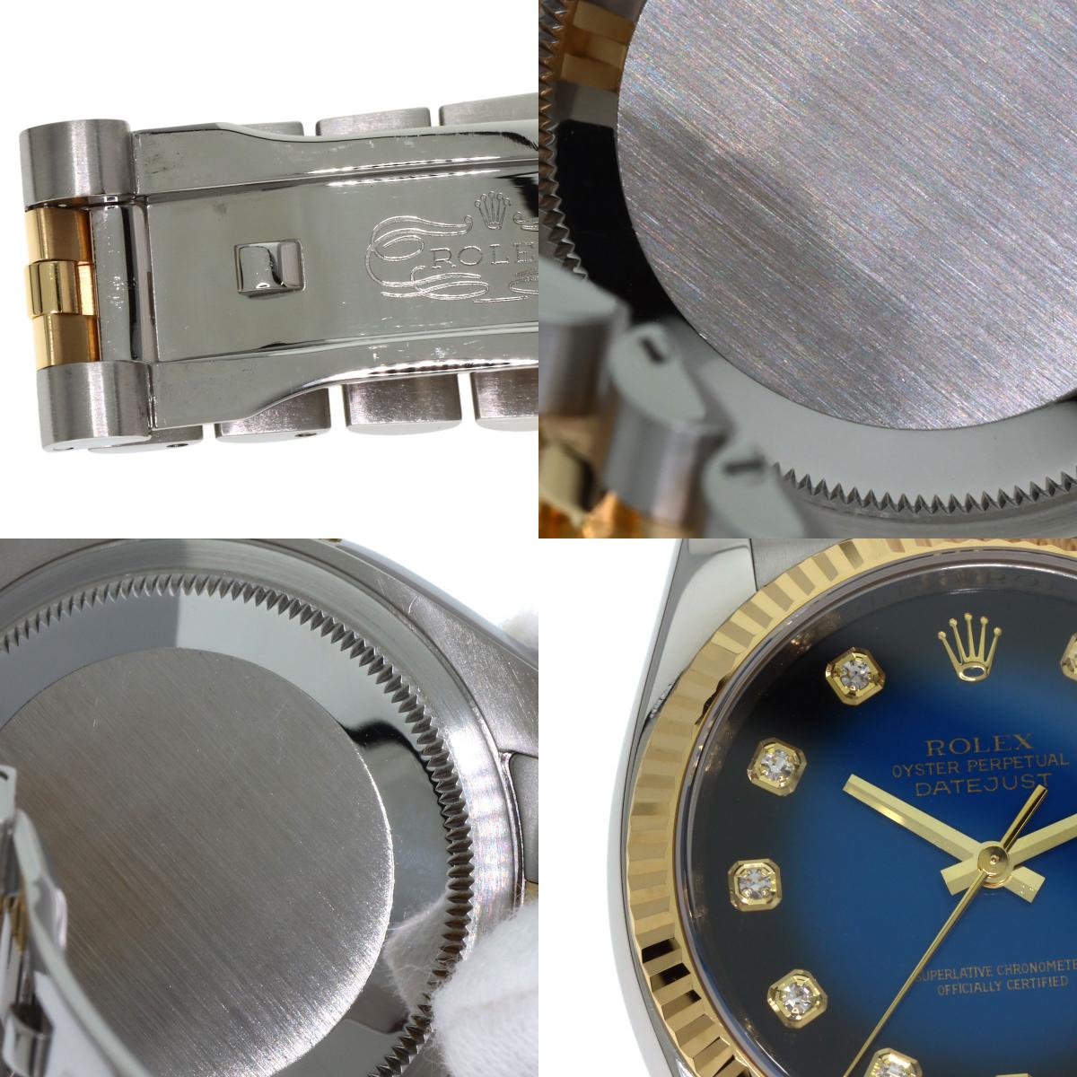 ROLEX Datejust 10P Diamond Blue Gradation Watches 116233G Stainless Steel/SSxK18YG mens