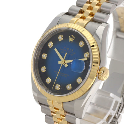 ROLEX Datejust 10P Diamond Blue Gradation Watches 116233G Stainless Steel/SSxK18YG mens