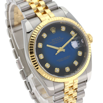 ROLEX Datejust 10P Diamond Blue Gradation Watches 116233G Stainless Steel/SSxK18YG mens