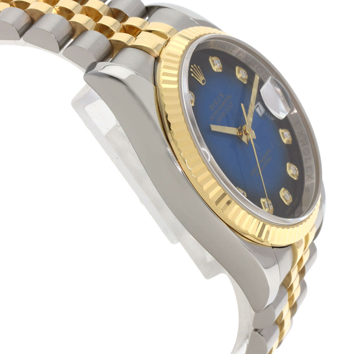 ROLEX Datejust 10P Diamond Blue Gradation Watches 116233G Stainless Steel/SSxK18YG mens