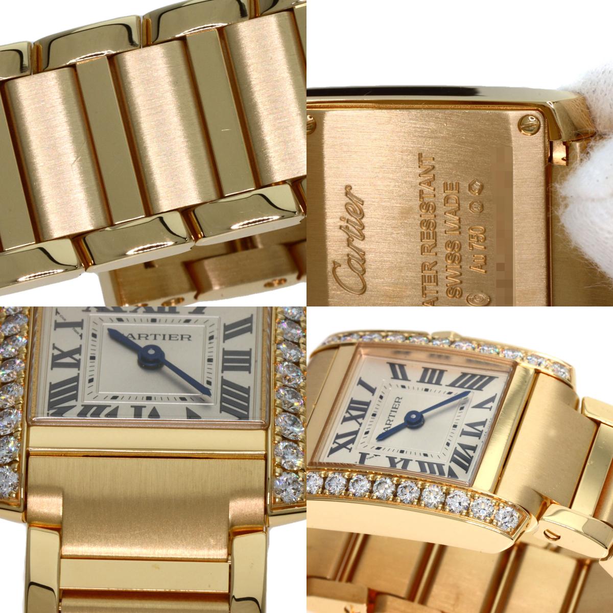 CARTIER Tank Francaise SM Diamond Watches WJTA0039 K18 Yellow Gold/18K Yellow Gold Ladies
