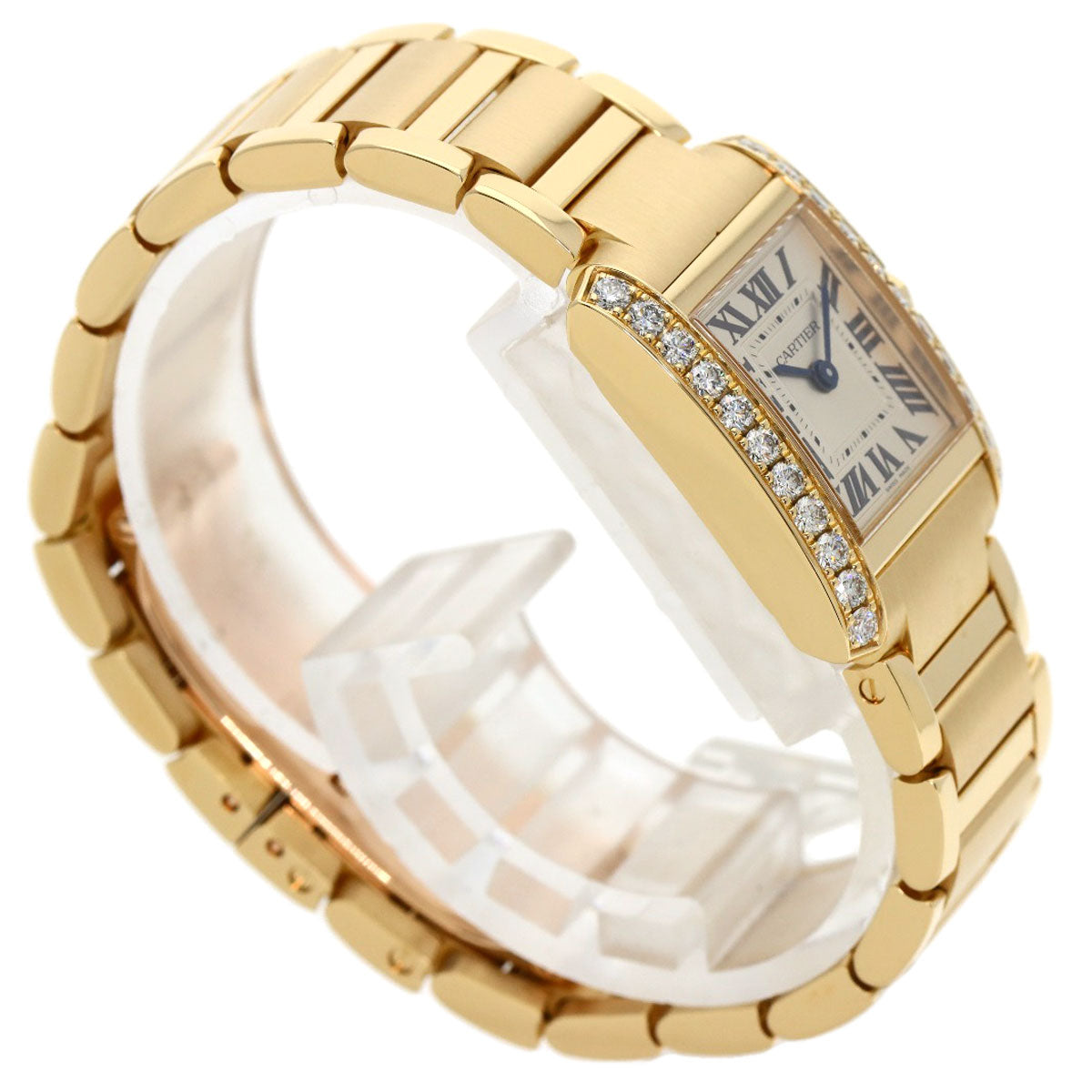 CARTIER Tank Francaise SM Diamond Watches WJTA0039 K18 Yellow Gold/18K Yellow Gold Ladies