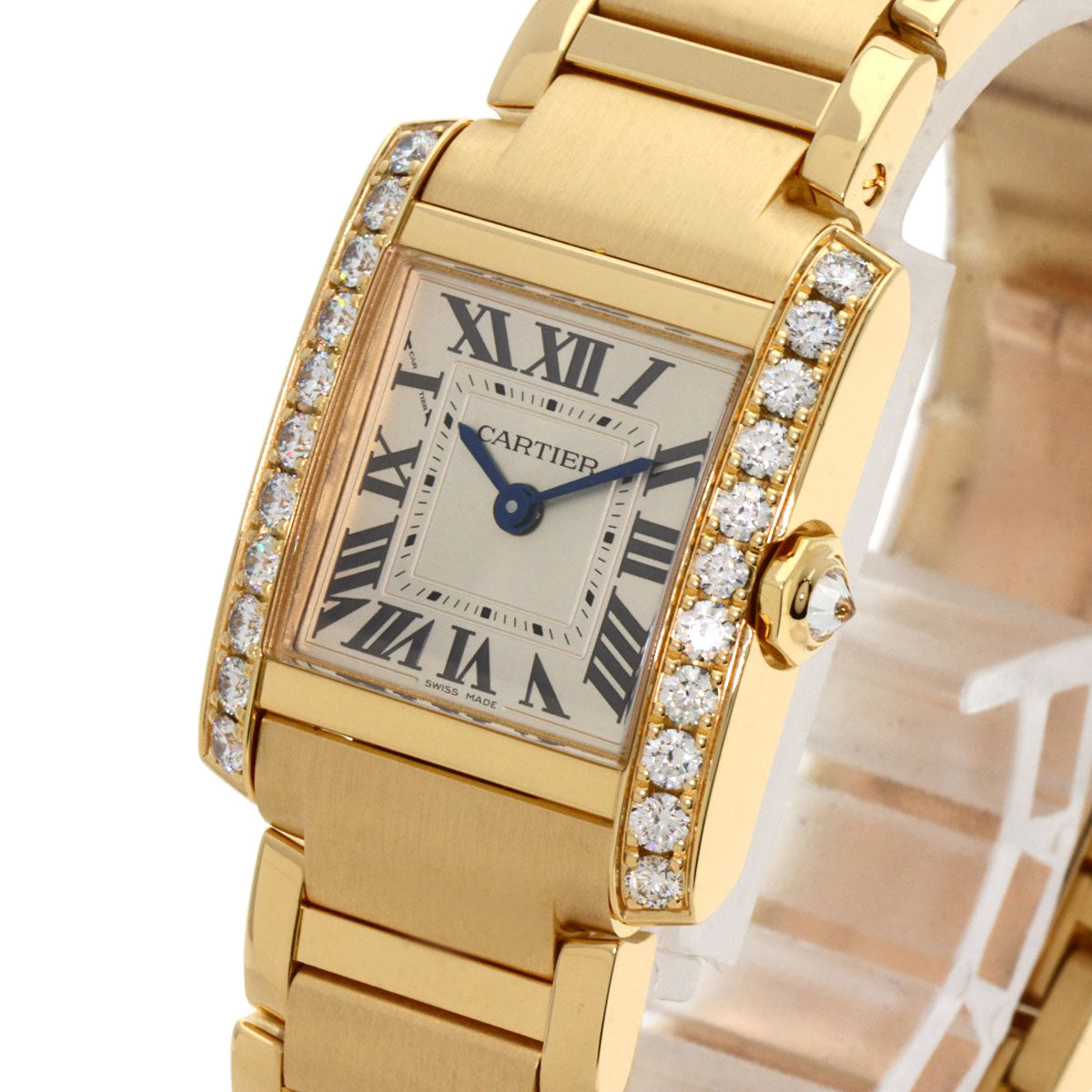 CARTIER Tank Francaise SM Diamond Watches WJTA0039 K18 Yellow Gold/18K Yellow Gold Ladies