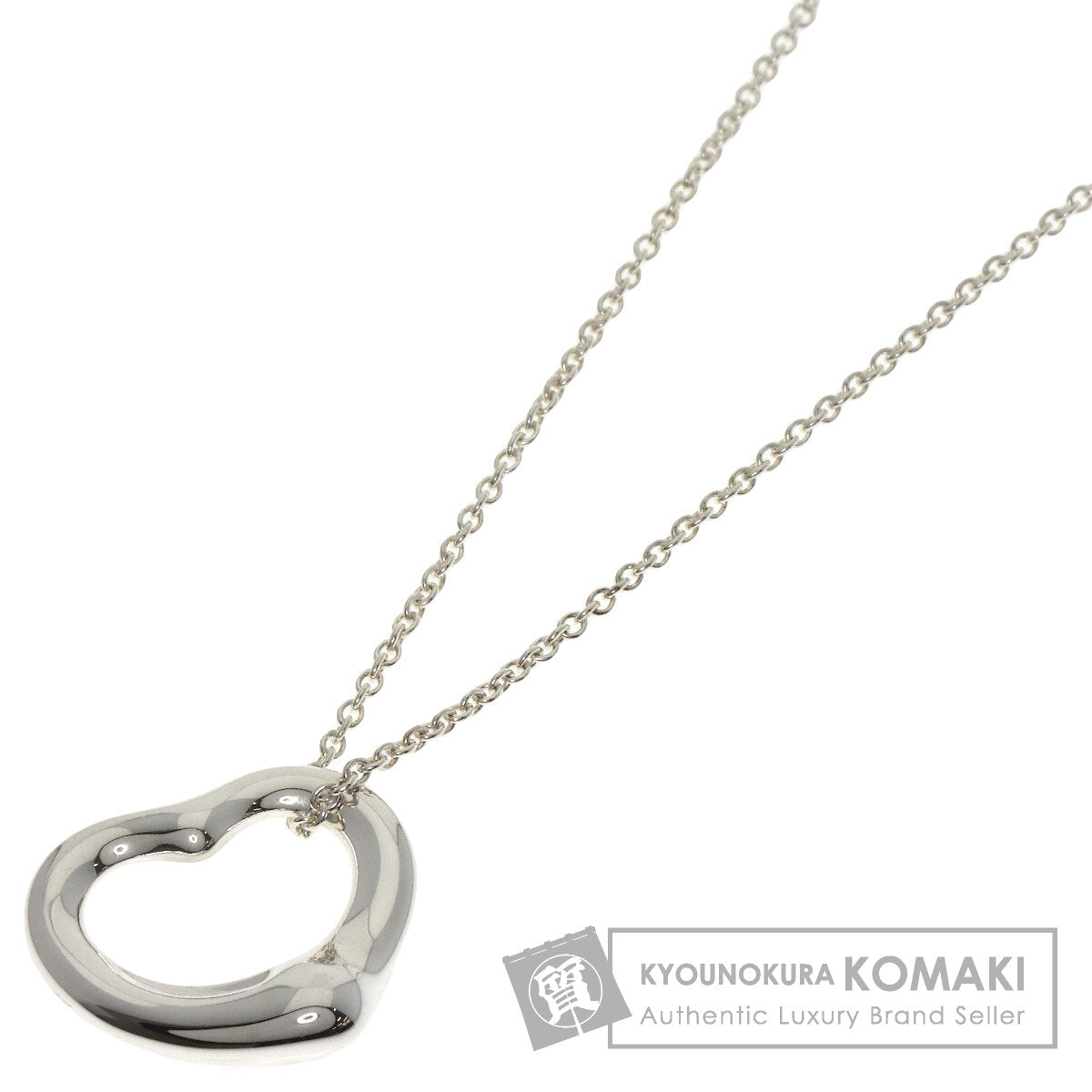 TIFFANY&Co. Open heart Necklace Silver Ladies [Used]